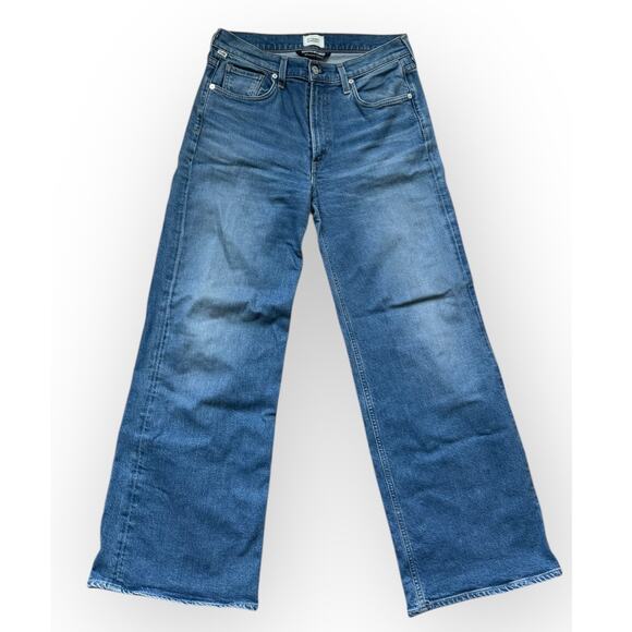 Citizens of Humanity Loli Mid Rise Baggy Denim Jeans Blue Wide Leg Size 28 Women - Picture 3 of 11
